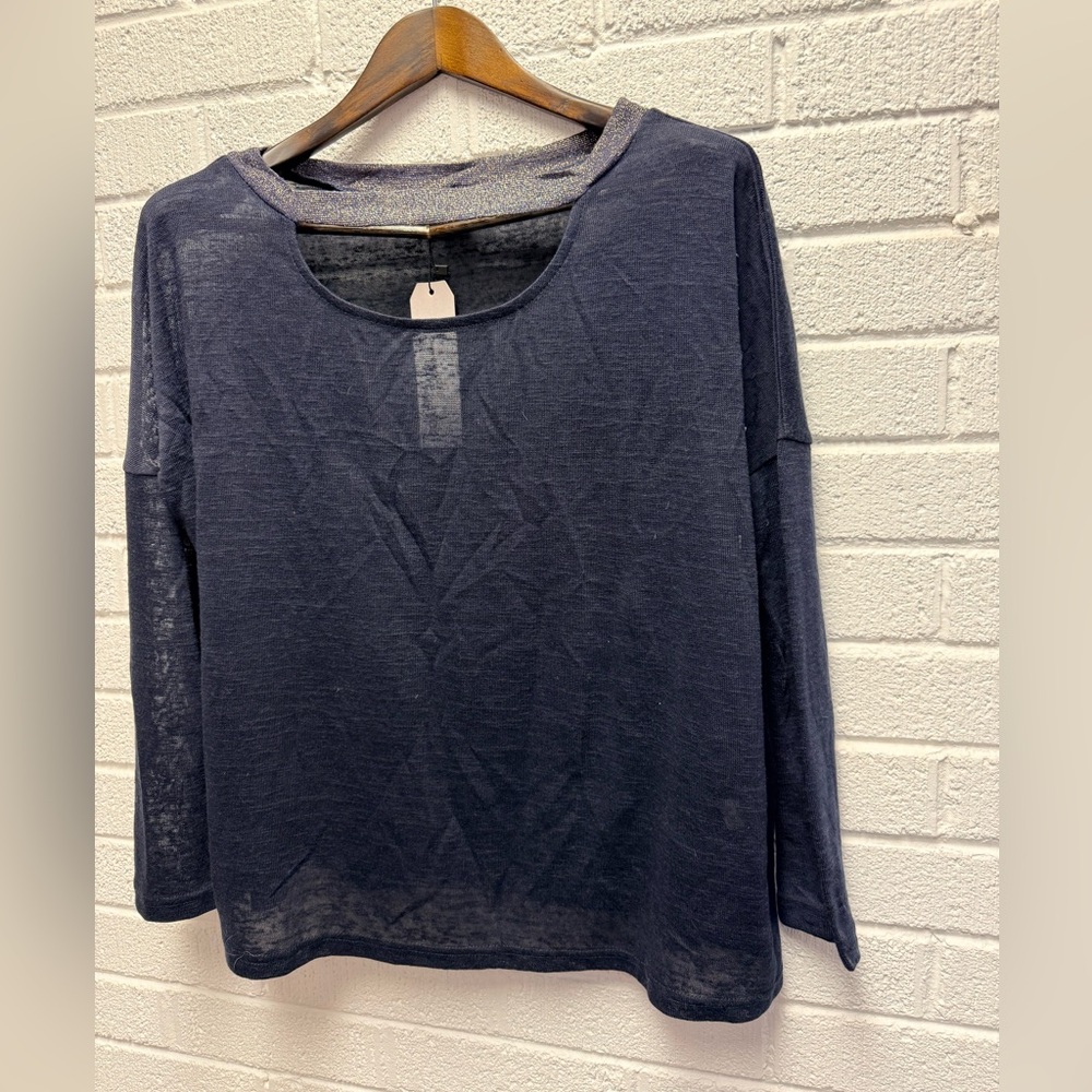 BNWT Love & Love Navy Blue Cutout Silver Collar